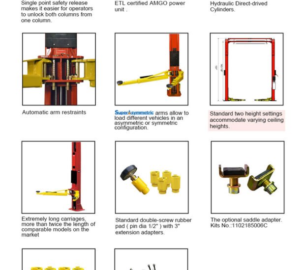 AMGO® Hydraulics OHX-10H Ex-Tall Super-Asymmetric® 2 Post Lift 10,000 Lbs AMGO® Hydraulics OHX-10H Ex-Tall Super-Asymmetric® 2 Post Lift 10,000 Lbs