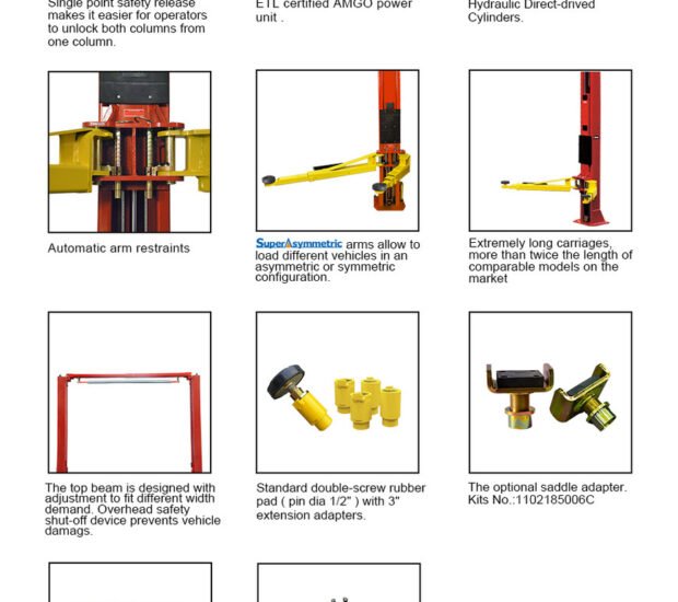 AMGO® Hydraulics OHX-10 Super-Asymmetric® 2 Post Lift 10,000 Lbs AMGO® Hydraulics OHX-10 Super-Asymmetric® 2 Post Lift 10,000 Lbs