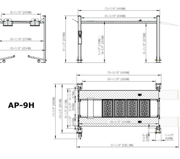 APlusLift Falcon 9000LB 4-Post Portable Parking Storage Service Car Lift APlusLift Falcon 9000LB 4-Post Portable Parking Storage Service Car Lift