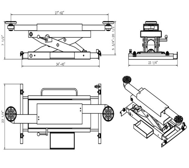 APlusLift ARJ-60 6000LB Air Operated Rolling Jack APlusLift ARJ-60 6000LB Air Operated Rolling Jack