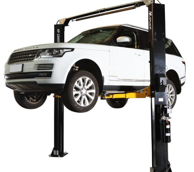APlusLift 10,000LB 2-Post Overhead Symmetrical and Truly Asymmetrical Single Release Car Lift with 3 Year Warranty