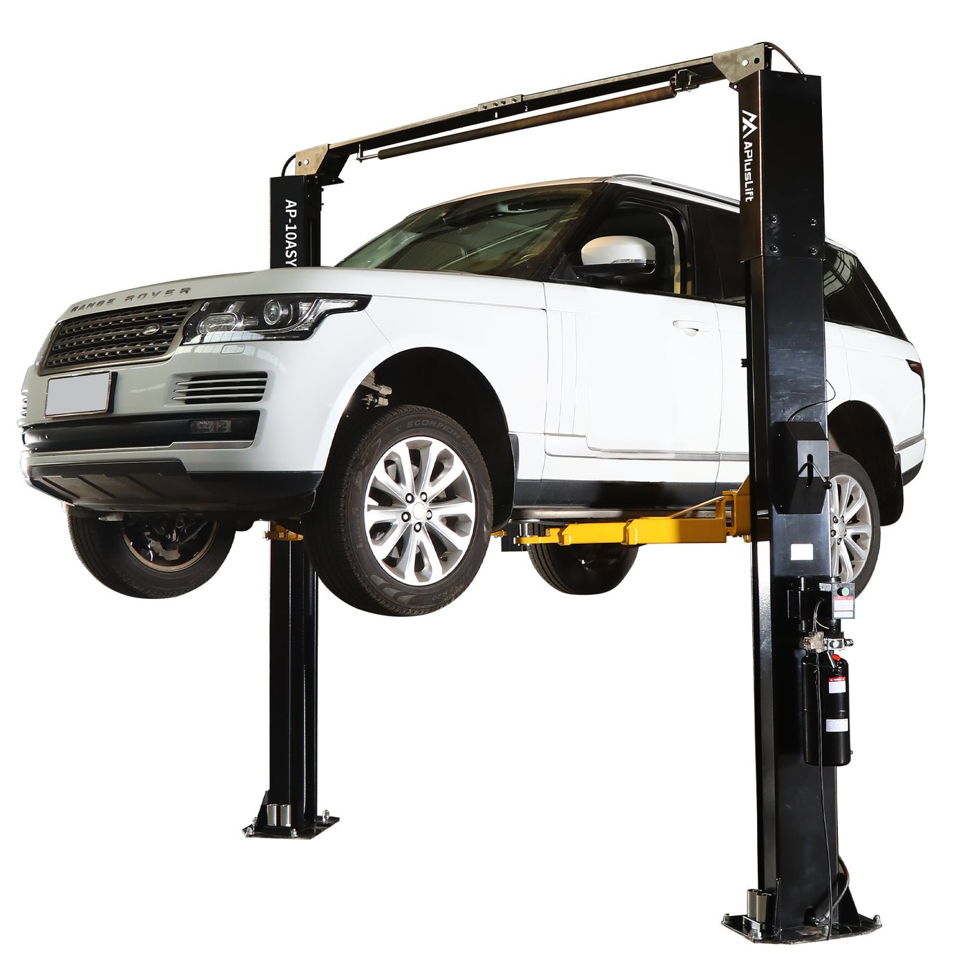 APlusLift 10,000LB 2-Post Overhead Symmetrical and Truly Asymmetrical Single Release Car Lift with 3 Year Warranty