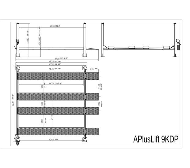 APlusLift 9,000LB 4-Post Double Deck Parking Storage Car Lift APlusLift 9,000LB 4-Post Double Deck Parking Storage Car Lift
