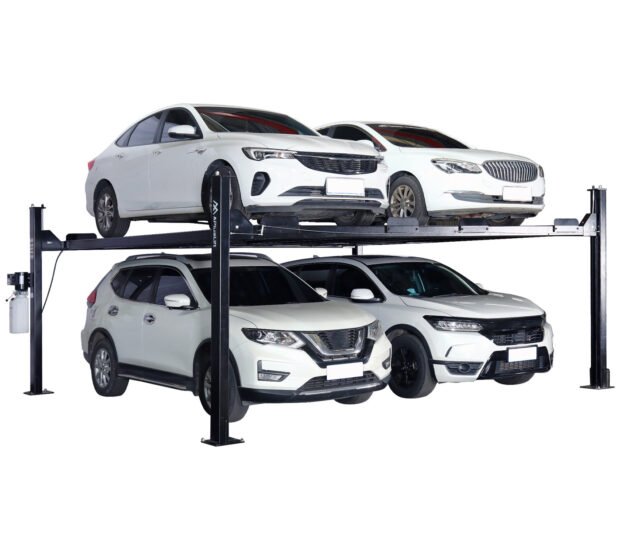 APlusLift 9,000LB 4-Post Double Deck Parking Storage Car Lift APlusLift 9,000LB 4-Post Double Deck Parking Storage Car Lift