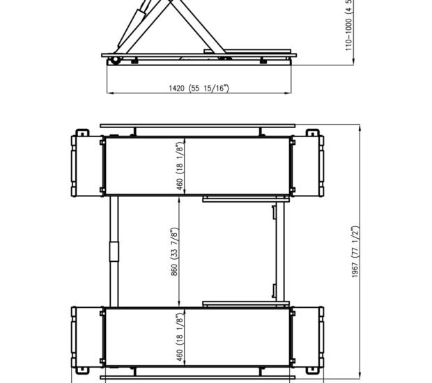 APlusLift 6,600LB Mid-Rise Scissor Lift with Electric Release APlusLift 6,600LB Mid-Rise Scissor Lift with Electric Release