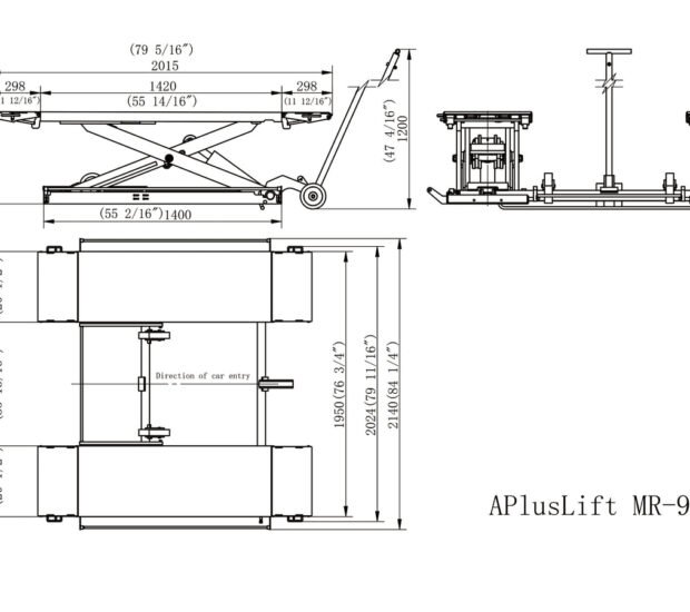 APlusLift 9,000LB Mid-Rise Scissor Lift with Electrical Release APlusLift 9,000LB Mid-Rise Scissor Lift with Electrical Release