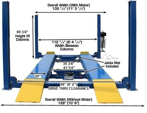 Atlas® 412 Commercial Grade 4 Post Lift 12,000 Lbs Atlas® 412 Commercial Grade 4 Post Lift 12,000 Lbs