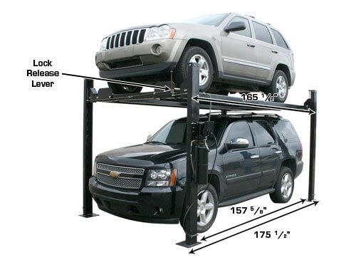 Atlas® Garage Pro 8000 Ext Ex-Tall Service/Parking 4 Post Lift 8,000 Lbs