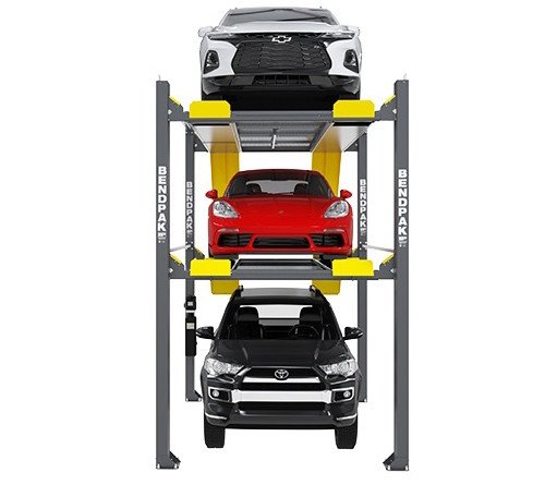 BendPak HD-973PX 9,000 & 7,000 Lb. Capacity Tri-Level Parking Lift - Extended / High Lift
