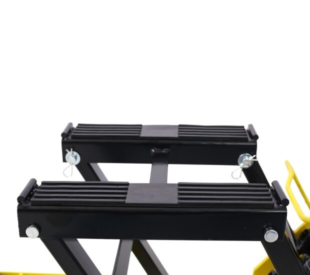 1500 lbs Capacity Hydraulic Motorcycle Lift Jack in Yellow with Tie-Down 1500 lbs Capacity Hydraulic Motorcycle Lift Jack in Yellow with Tie-Down