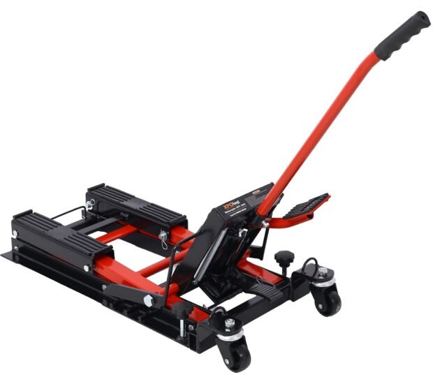 1500 lbs Capacity Portable Hydraulic Motorcycle Lift Jack with 4-Wheels 1500 lbs Capacity Portable Hydraulic Motorcycle Lift Jack with 4-Wheels