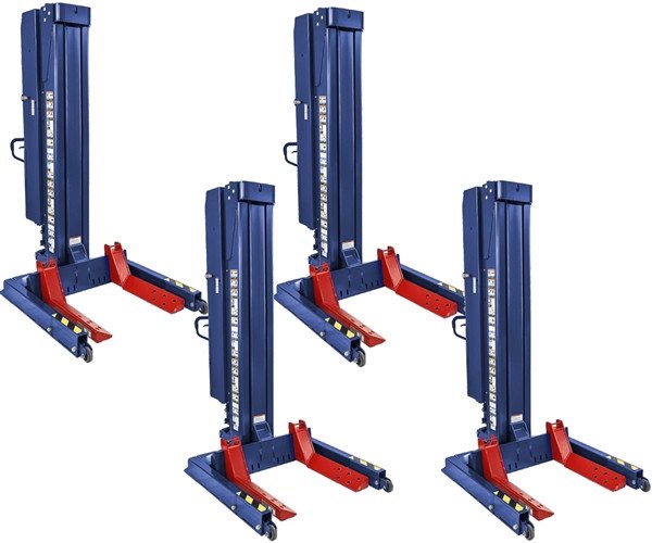Challenger CLHM-125XF ALI 12.5K Extended Forks Mobile Column Lifts (Set Of 4)