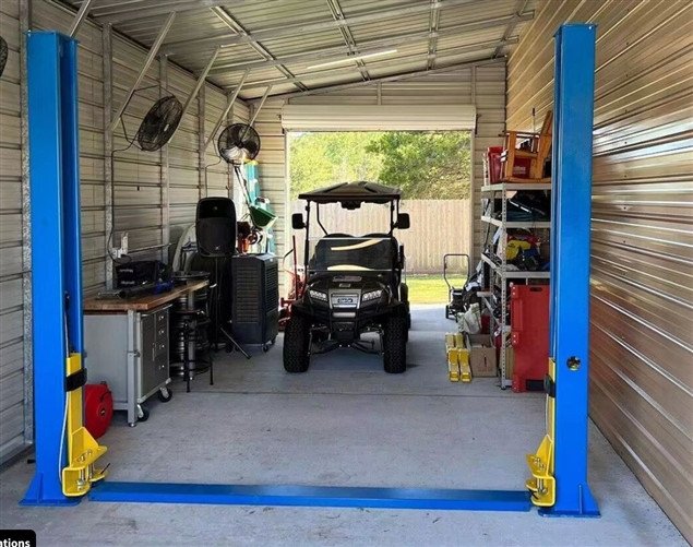 Katool KT-H105 Symmetric 2 Post Floor Plate Car Lift 10,000 Lbs - Blue Katool KT-H105 Symmetric 2 Post Floor Plate Car Lift 10,000 Lbs - Blue