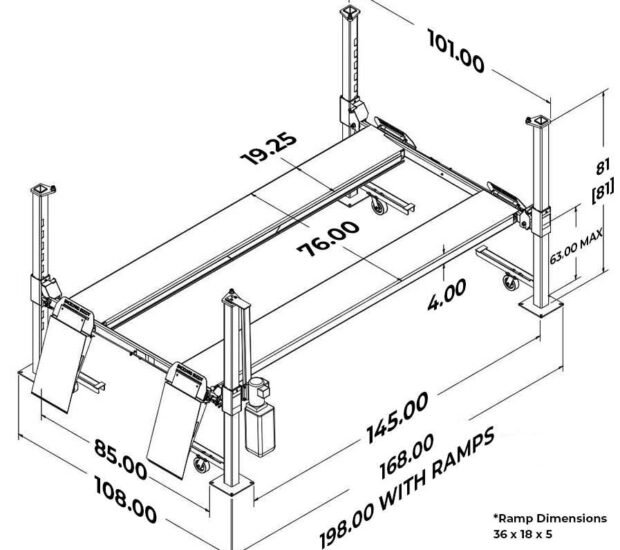 Backyard Buddy Classic (B-4P7CL) | 7,000 LBS. 4 Post Lift Backyard Buddy Classic (B-4P7CL) | 7,000 LBS. 4 Post Lift