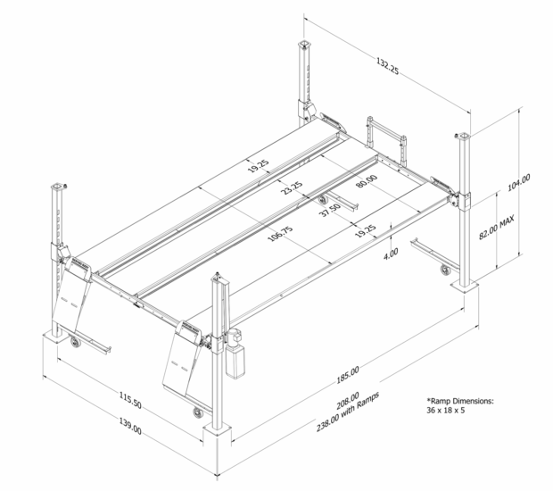Backyard Buddy Multi-Lift | 8,000 LBS. 4-Post Lift Backyard Buddy Multi-Lift | 8,000 LBS. 4-Post Lift