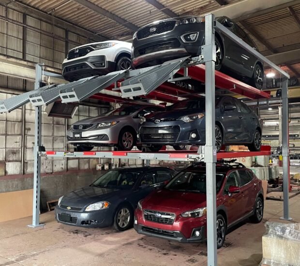 Advantage Double-Wide Triple Stacker | 6 Car Tri-Level 4-Post Lift Advantage Double-Wide Triple Stacker | 6 Car Tri-Level 4-Post Lift
