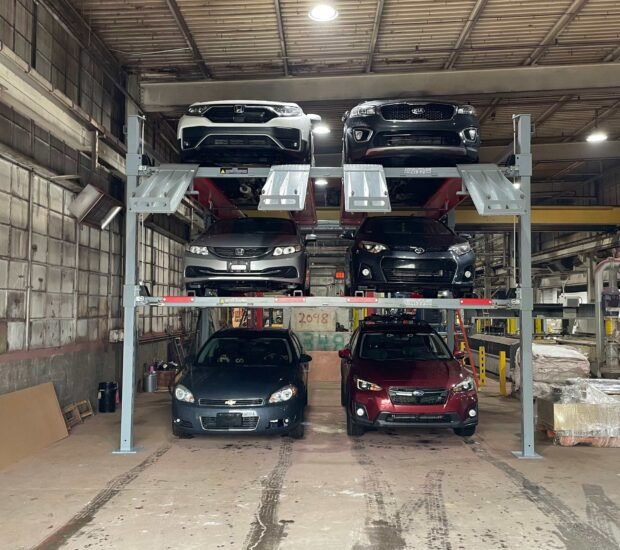 Advantage Double-Wide Triple Stacker | 6 Car Tri-Level 4-Post Lift Advantage Double-Wide Triple Stacker | 6 Car Tri-Level 4-Post Lift