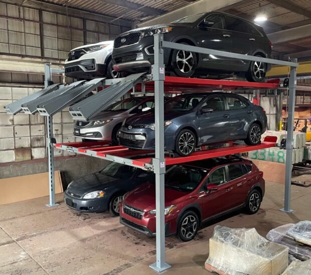 Advantage Double-Wide Triple Stacker | 6 Car Tri-Level 4-Post Lift Advantage Double-Wide Triple Stacker | 6 Car Tri-Level 4-Post Lift