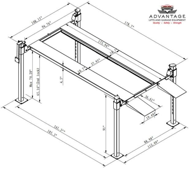 Advantage DX-9000-HD | 9,000 LBS. 4-Post Lift Advantage DX-9000-HD | 9,000 LBS. 4-Post Lift