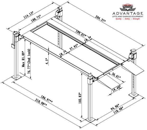 Advantage DX-9000-XLT | 9,000 LBS. 4-Post Lift Advantage DX-9000-XLT | 9,000 LBS. 4-Post Lift