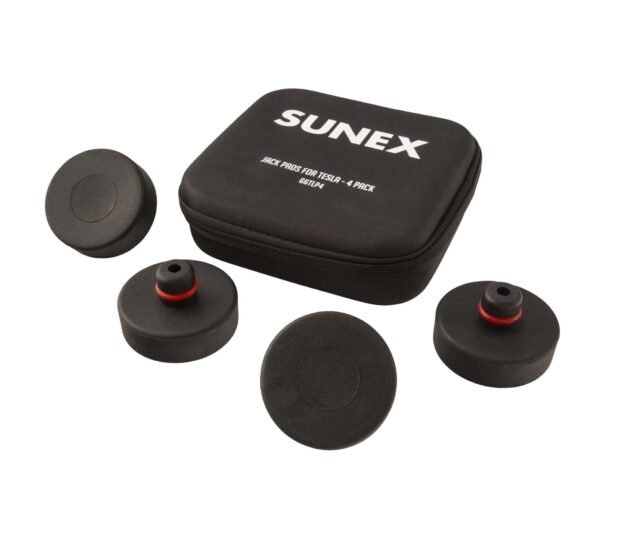 Sunex Tools Jack Pads for Tesla — Durable Rubber, Universal Fit, Slip-Resistant, 4 Pcs, Model# 66TLP4