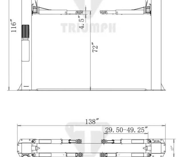 Triumph NT-11 11,000 lb. 2 Post Lift Triumph NT-11 11,000 lb. 2 Post Lift