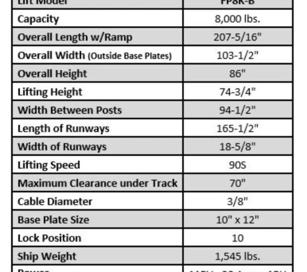 Valor VP8K-B 8,000 lb (No Accessories) Storage Lift Valor VP8K-B 8,000 lb (No Accessories) Storage Lift