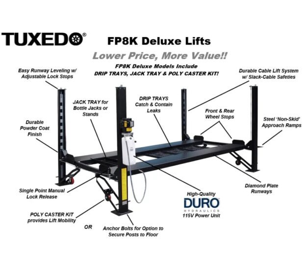 Valor VP8K-DX 8,000 lb 4 Post Deluxe Storage Lift Valor VP8K-DX 8,000 lb 4 Post Deluxe Storage Lift