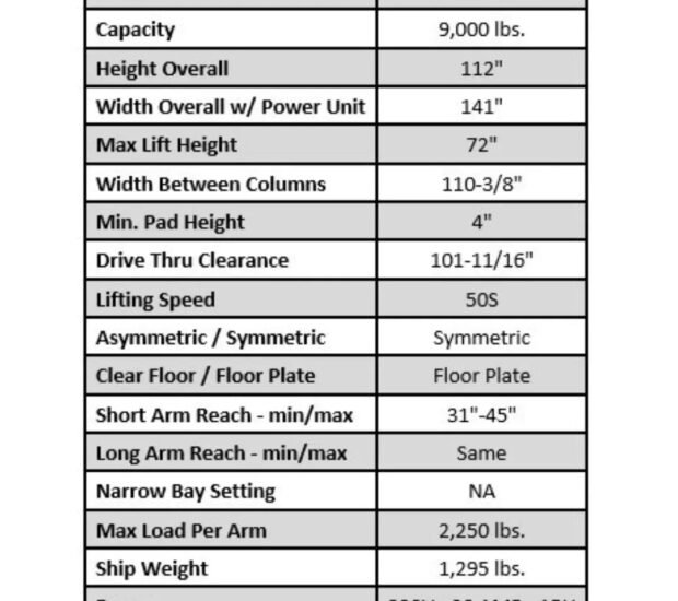 Valor - VP9KF-TUX 9,000 lb 2 Post Floor Plate - Symmetric Valor - VP9KF-TUX 9,000 lb 2 Post Floor Plate - Symmetric