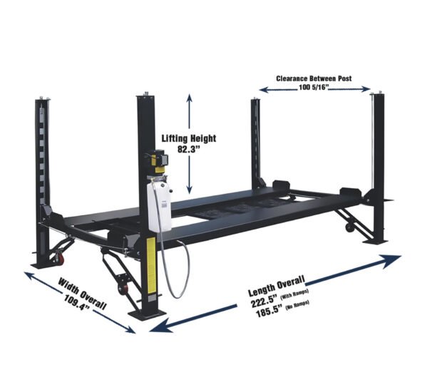 Tuxedo 4-Post Storage Lift with Electric/Hydraulic Motor, 8000-Lb. Capacity, Model# FP8K-DX-XLT Tuxedo 4-Post Storage Lift with Electric/Hydraulic Motor, 8000-Lb. Capacity, Model# FP8K-DX-XLT