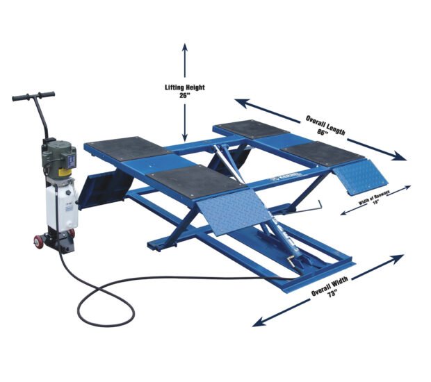 Tuxedo 26in. Low Rise Electric Hydraulic Lift, 6000-Lb. Capacity, 86in.L x 73in.W, Model# LR-26-PAD Tuxedo 26in. Low Rise Electric Hydraulic Lift, 6000-Lb. Capacity, 86in.L x 73in.W, Model# LR-26-PAD