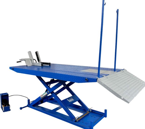 Tuxedo High-Rise Motorcycle Lift, 1500-Lb. Capacity, Blue/Gray, Model# M1500C-HR Tuxedo High-Rise Motorcycle Lift, 1500-Lb. Capacity, Blue/Gray, Model# M1500C-HR