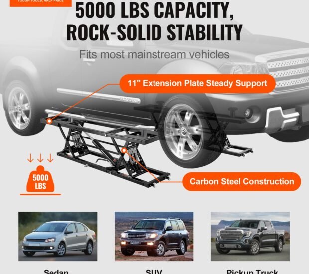 VEVOR Car Lift, 5,000 LBS Capacity Portable Car Lift