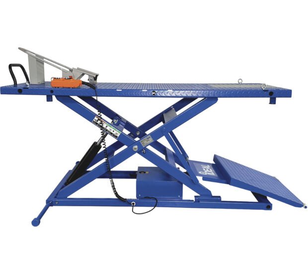 Ideal Motorcycle Lift Table, 2200-Lb. Capacity, 1/4in.-47in. Lift Range, Model# M-2200IEH-XR Ideal Motorcycle Lift Table, 2200-Lb. Capacity, 1/4in.-47in. Lift Range, Model# M-2200IEH-XR